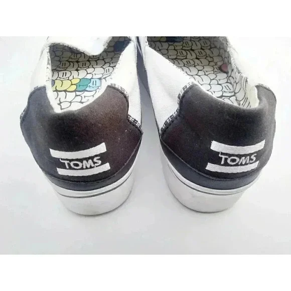 Toms Alpargata Boardwalk Womens Loafer Flats Size 9. 5 White Black Canvas - Picture 5 of 5